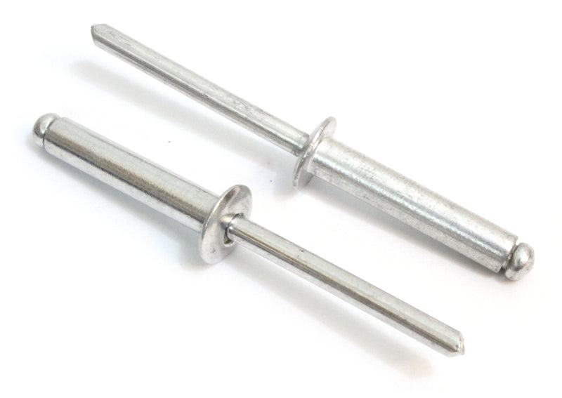 Rivets Aluminum, 1/8" x 1/4" Inch, (4-4) (100pc), Gap (0.188-0.250)", by Bolt Dropper