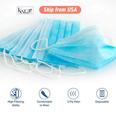 Katzco 5 Reusable Face Shields with 50 Pieces Disposable Masks - Clear Full Face Visor