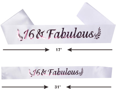 16th Birthday Gifts for Girls, 16th Birthday Tiara and Sash, 16 Fabulous Sash and Crystal