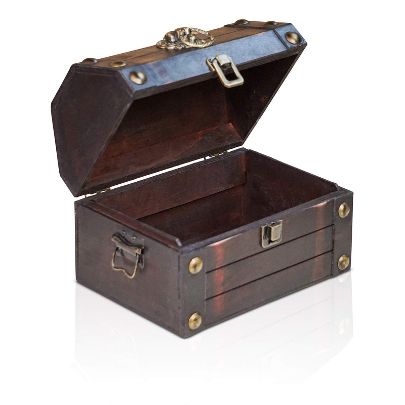 Pirate Treasure Chest Storage Box - Durable Wood & Metal Construction