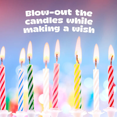 Kicko Striped Spiral Magic Trick Birthday Candles - 30 Pack - 2.2 Inch - 3 Colors - Short