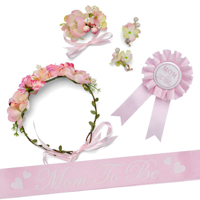 Baby Shower Decoration for Girl, Mommy To Be Flower Crown, Mom To Be Mommy to be Sash