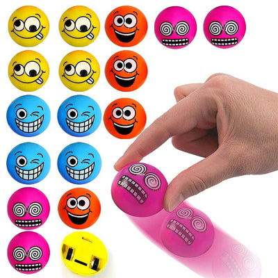 Kicko Pull Back Emojis Cars - 1.5 Inches - Pack of 8 Assorted Cool Emoticons and Colors