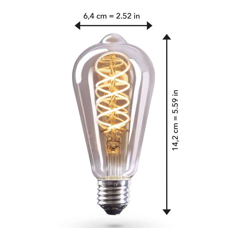 Edison Light Bulb E26 Base Dimmable Incandescent Bulbs, 110v-130v, 50 Watt