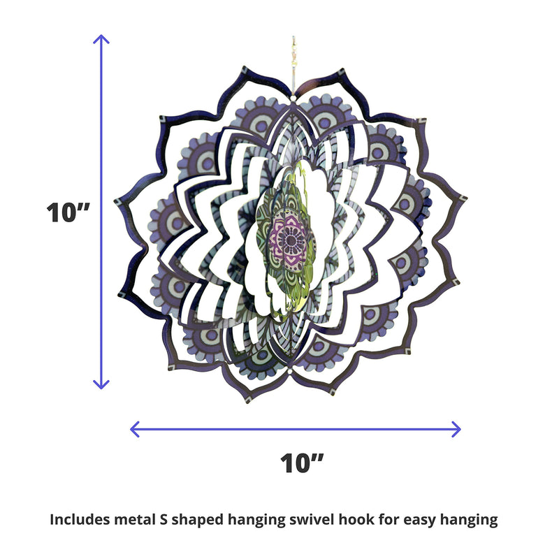 Kinetic 3D Metal Outdoor Garden Decor Wind Spinner (Mandala