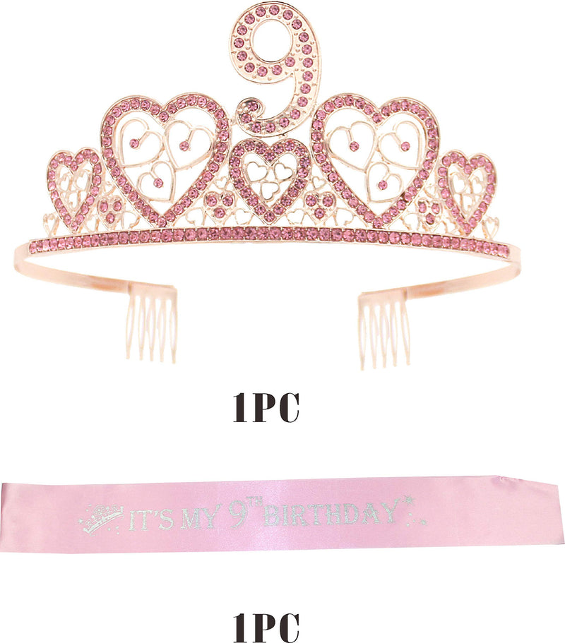 9th Birthday Decorations for Girls,9th Birthday,9th Birthday Tiara,9th Birthday Crowns