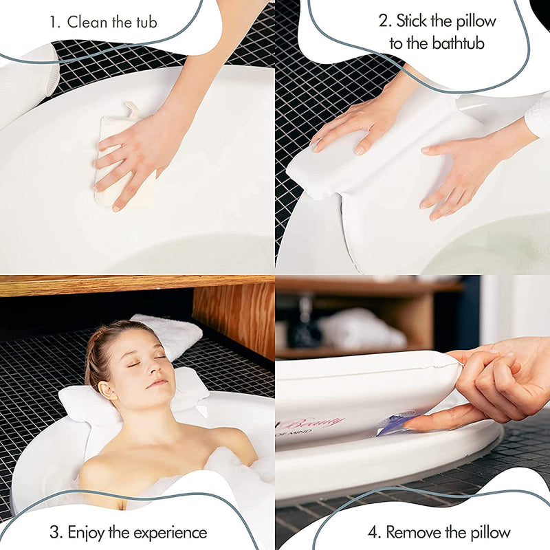 Bath Pillow  Best Bath Pillows For Head And Neck With 7 Suction Cups  Luxury