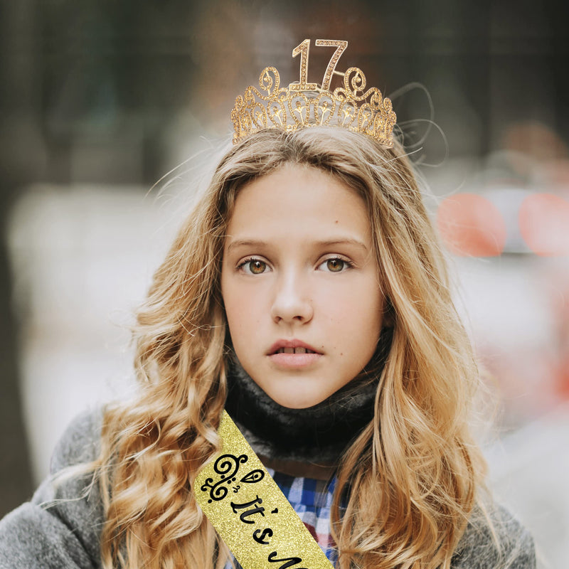 17th Birthday, 17th Birthday Gifts, 17th Birthday Crown, 17th Birthday Sash for Girls