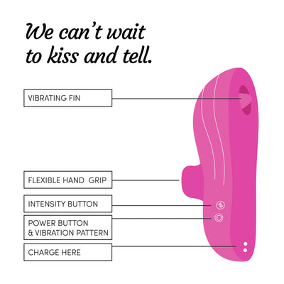 Kissed Smooth Silicone Massager 10 Vibrating Modes Whisper Quiet Usb