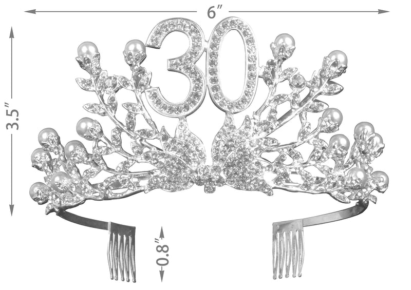 30th Birthday Gifts for Women, 30th Birthday Decorations Party Supplies, Silver 30th