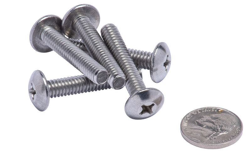 3/8"-16 X 2" Stainless Phillips Truss Head Machine Screw, (25pc), Coarse Thread, 18-8