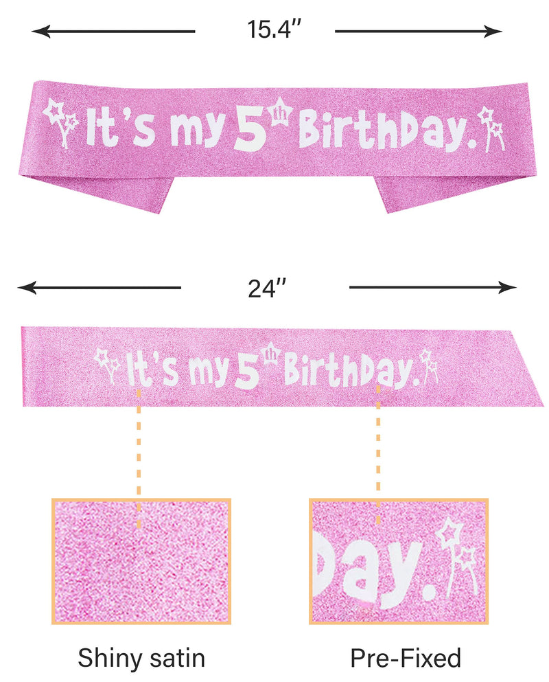 5th Birthday Gifts for Girls, 5th Birthday Tiara and Sash, 5th Birthday Decorations