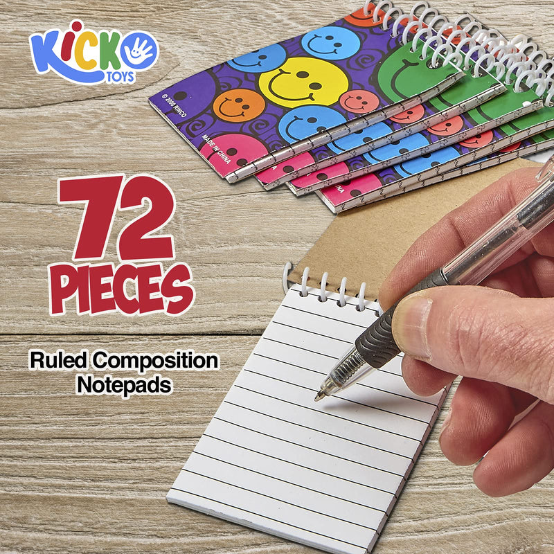 Kicko Spiral Notebook Assortment - 72 Pieces of Ruled Composition Notepads for Students