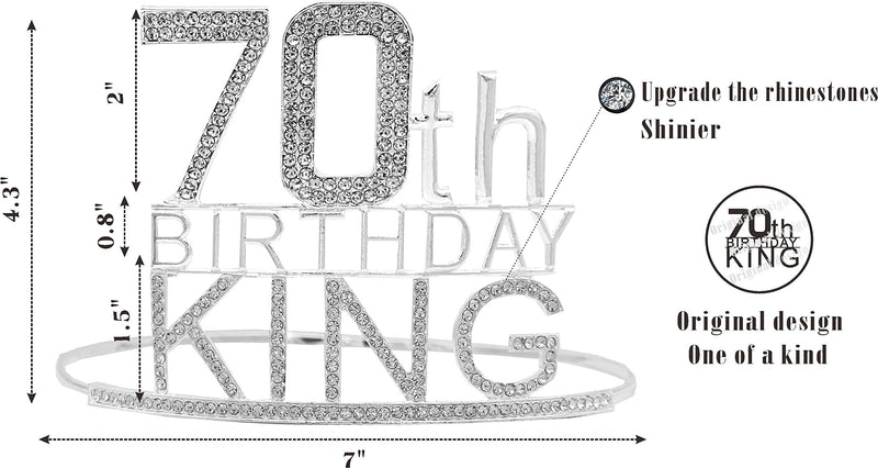 70th Birthday King Crown, 70th Birthday Gifts for Men, 70th Birthday King Sash, 70th