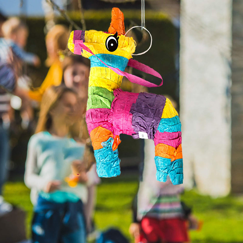 Set Of 3 Mini Donkey Pinatas 4"X7" Inches, Fiesta Decorations, Cinco De Mayo Pinata