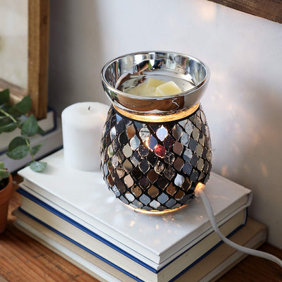 4.9X5.7 inch Mosaic Glass Fragrance Warmer, Electric Wax Warmer, Decorative Lamp for Gifts