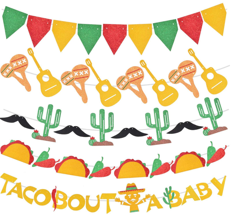 Taco Bout A Baby Banner, Taco Bout a Baby Decorations | Gold Glitter Taco Bout a Baby