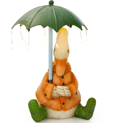 VP Home Quacking in The Rain Duck Solar Powered LED Outdoor Decor Garden