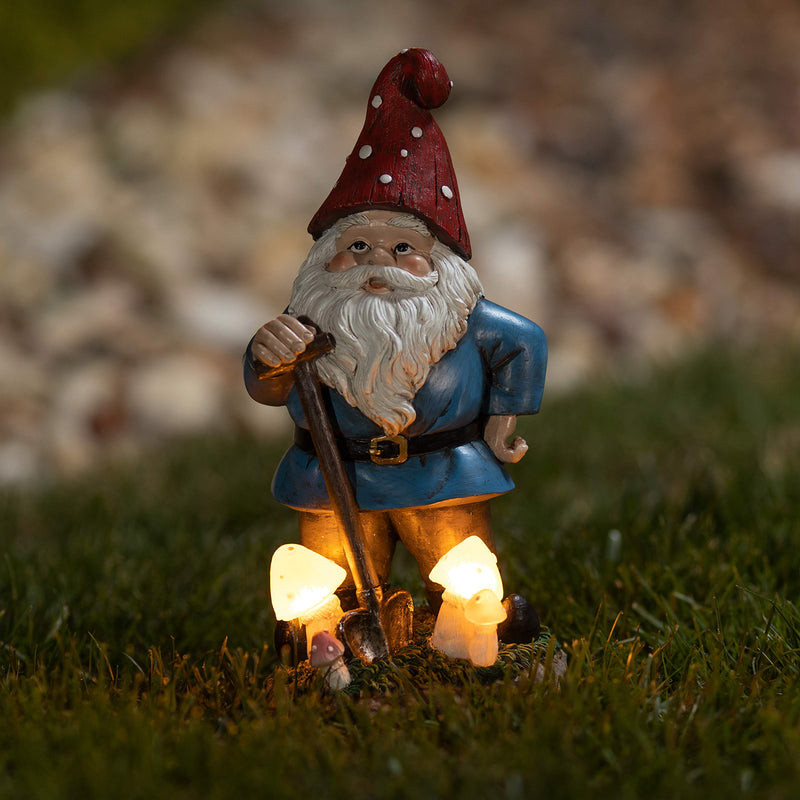 VP Home Mystic Mushroom Gnome Solar Powered LED Outdoor Decor Garden