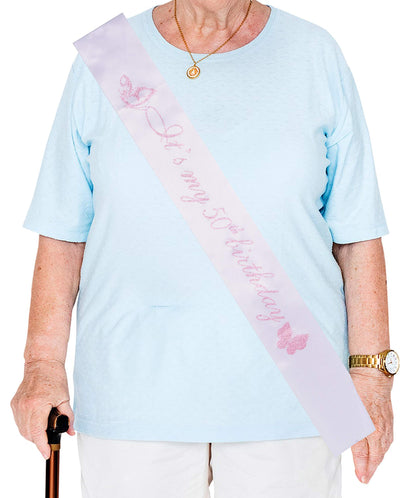 50th Birthday Gifts for Women, 50th Birthday Tiara and Sash, Its My 50th Birthday Sash