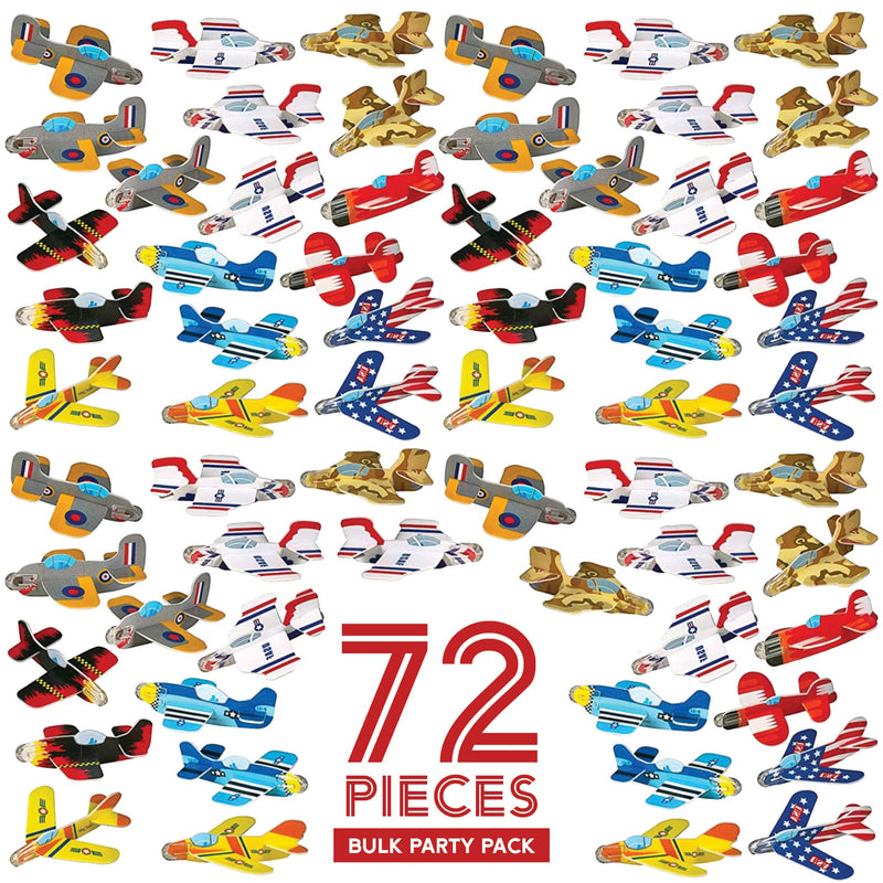 Party Favors for Kids - Bulk Toys - 72 Pack of Airplane Gliders Bulk Party Pack