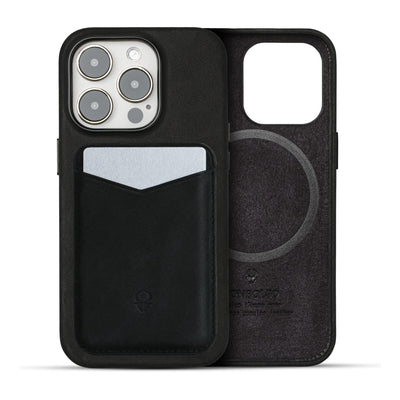 Iphone 14 Pro Max Leather Case - Vintage Black Apple Phone Case With Magsafe