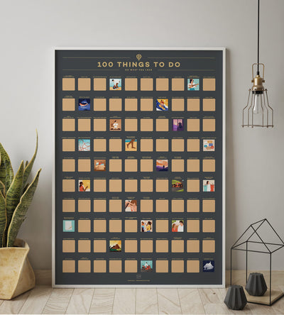 100 Things To Do Scratch Off Poster - Inspiration For Fun And Meaningful