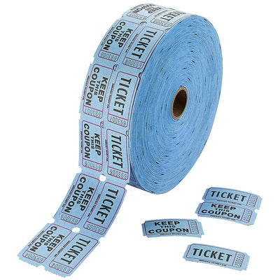 Kicko Admit 1 Double Ticket Rolls  Blue  2000 Per Roll  Carnival Tickets - Concert