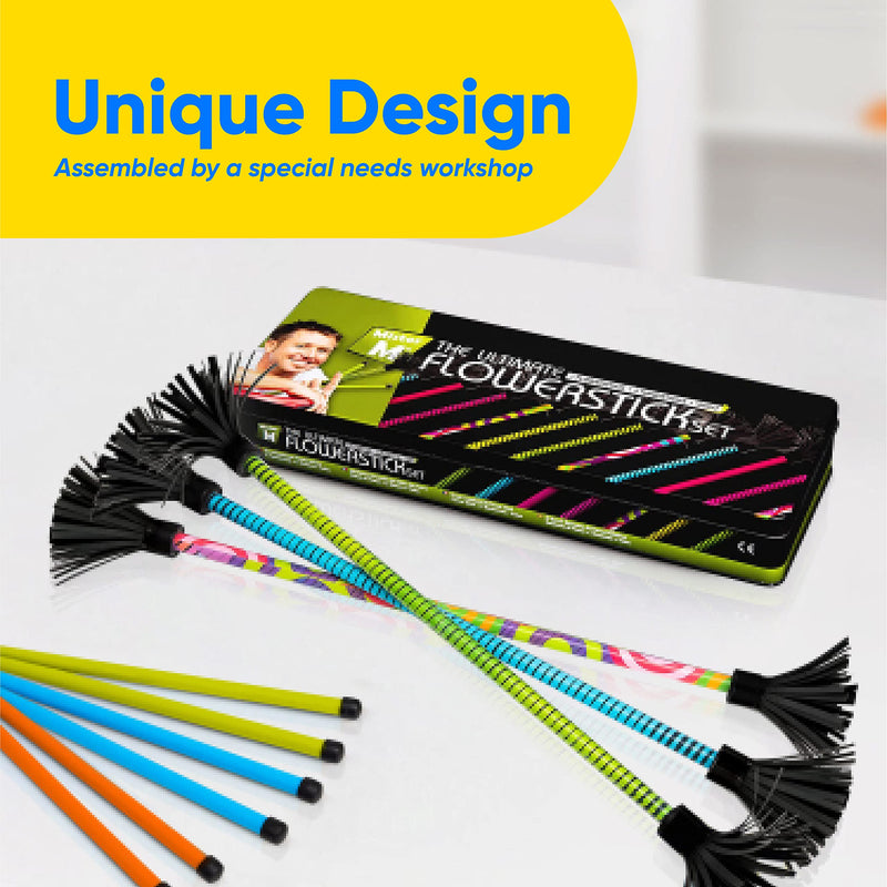 Mister M | The Ultimate Flowerstick Set | Juggling Flowerstick Multicolor | Collapsible