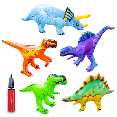 Inflatable Dinosaur Toys Set with Pump - Dinosaur Playset T-Rex, Triceratops, Spinosaurus