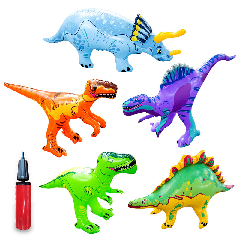 Inflatable Dinosaur Toys Set with Pump - Dinosaur Playset T-Rex, Triceratops, Spinosaurus