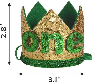 Wild One Birthday Decorations | 1st Baby Girl/Boy Birthday Party Hat Green Crown