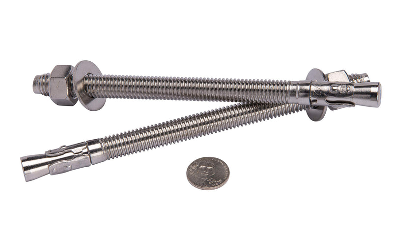 3/8" X 3-1/2" Stainless Wedge Anchor (5pc), 18-8 Stainless