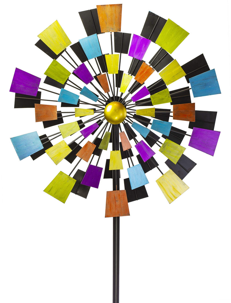 VP Home Kinetic Kaleidoscope Windmill 94" H Metal Stake Garden Wind