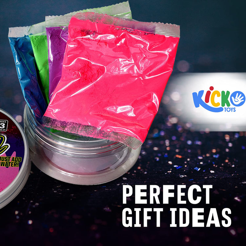 Kicko Make Your Own Neon Slime DIY Kit - Neon Slime Colorful Toys for Kids - 2.4 Inches