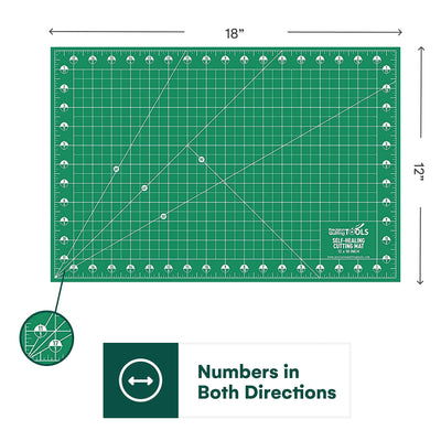 Precision Quilting Tools Self Healing Cutting Mat (12 x 18)- Professional Double Sided