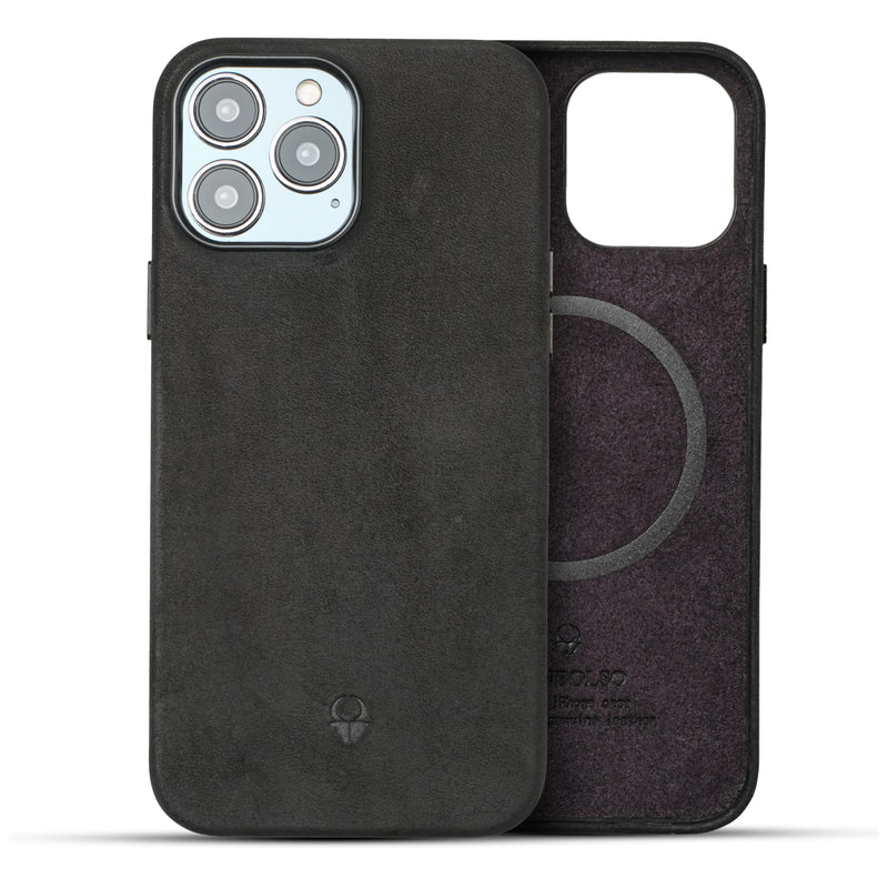 Iphone 13 Pro Max Case Leather - Apple Iphone Case In Vintage Black - Compatible