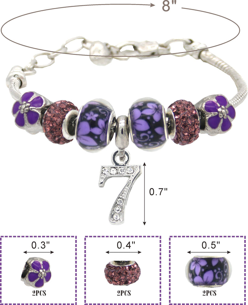 7th Birthday Jewelry, 7 Year Old Birthday, 7th Birthday Girl, 7th Birthday Bracelet, 7th