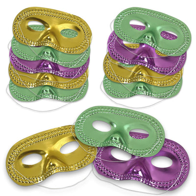 Kicko Metallic Half Mask Pack of 12 - Assorted Cool