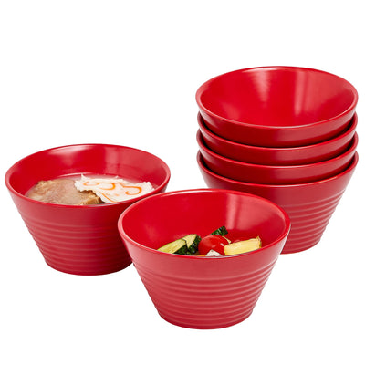 Ramen Bowl 13 Oz. Set of 6 Ceramic Ramen Noodle Rice Bowl, Microwave Safe Appetizer Bowls