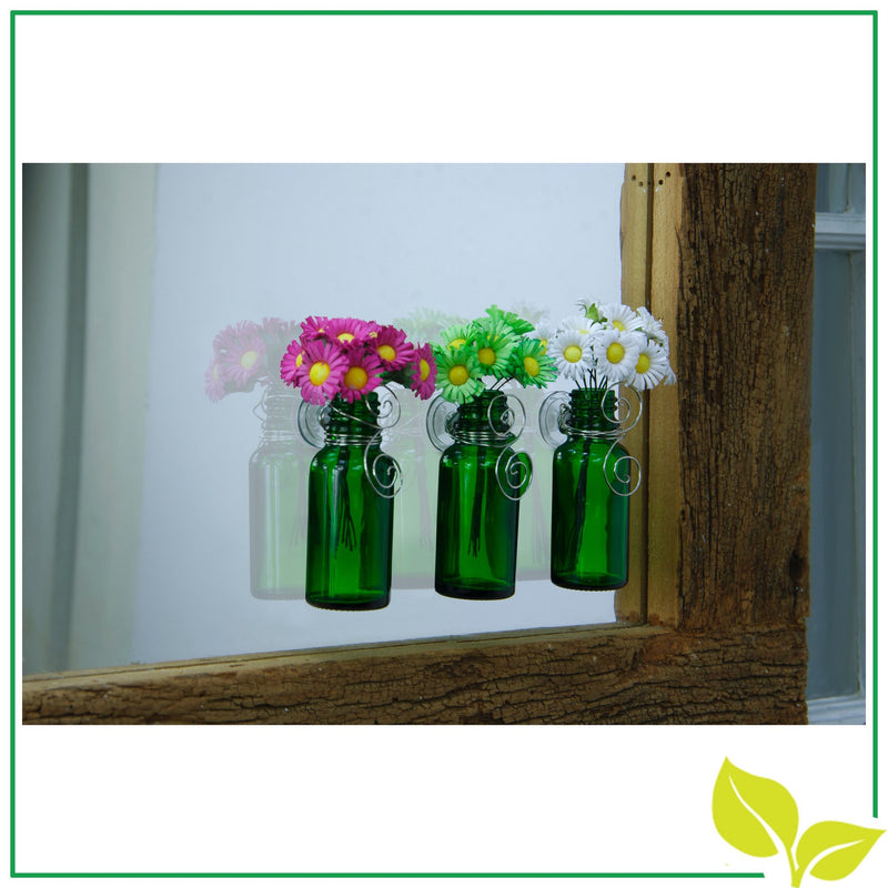 Vazzini Mini Vase Bouquet  Suction Cup Bud Bottle Holder with Flowers | Decorative