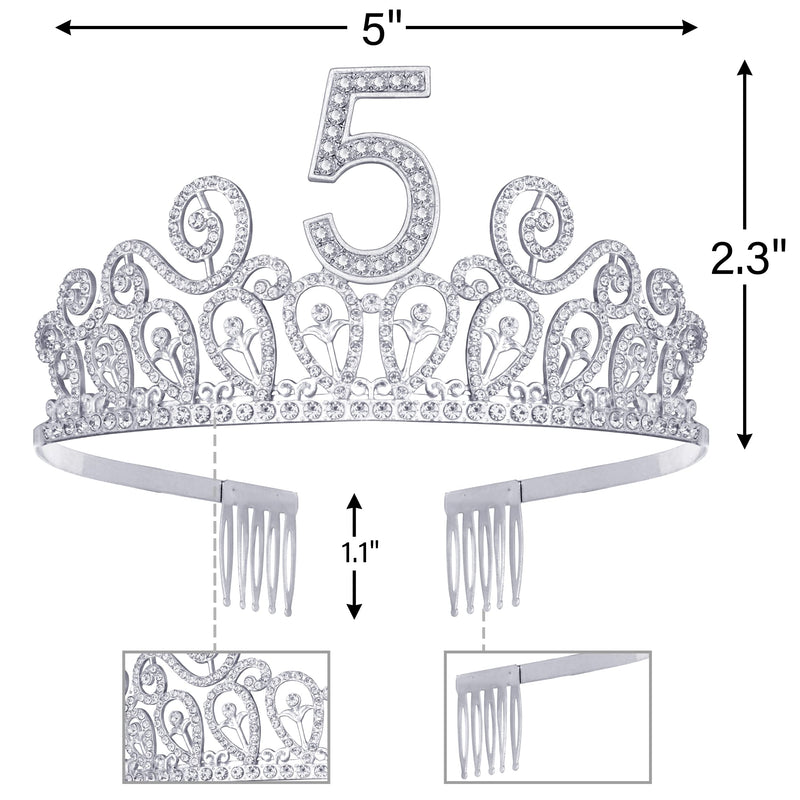 5th Birthday, 5th Birthday Decorations Girl, 5th Birthday Tiara, 5th Birthday Tiara