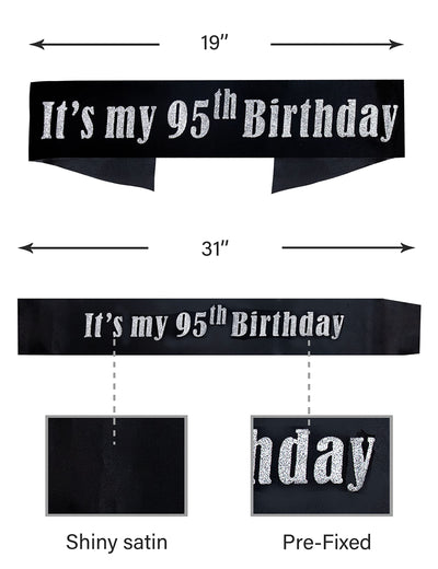 95th Birthday Gifts for Women, 95th Birthday Crown and Sash for Women, 95th Birthday