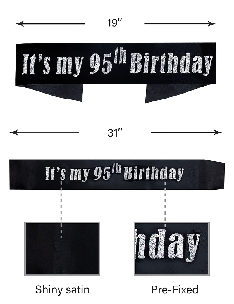 95th Birthday Gifts for Women, 95th Birthday Crown and Sash for Women, 95th Birthday