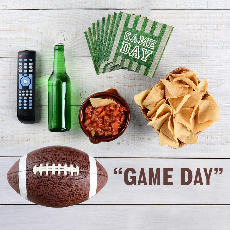 Kicko Game Day Paper Napkins - 64 Pack - 6.25 x 6.25 Inch - Disposable Kitchen Tissue