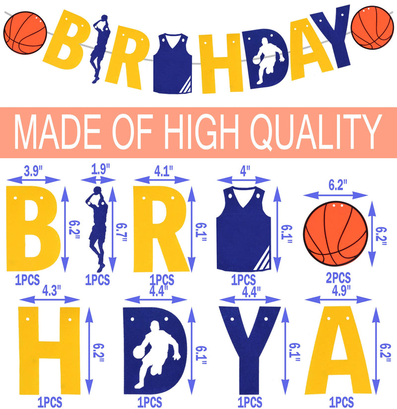 Basketball Theme Happy Birthday Banners | Cute Happy Birthday Basketball Banners for boys