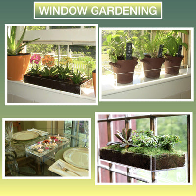 Window Garden  Microgreen Tray, Made of Beautiful Acrylic. Includes Fiber Soil