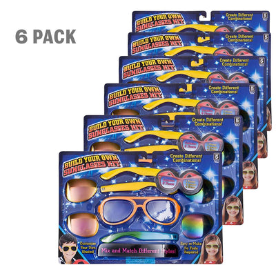 Kicko Create Your Own Sunglasses Kit - 6 Pack - Do-it-Yourself Sun Glass Fashion Set