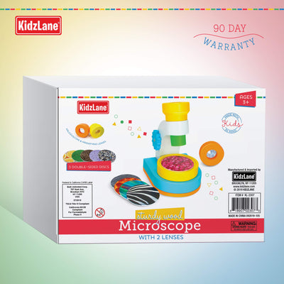 Microscope Kit for Kids | Childrens Wooden Science Kit Microscope with 2 Viewing Lenses