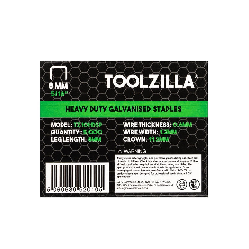 Lzilla Heavy Duty Staples For Staple Gun  Pack Of 5000 Lzilla Galvanized 10mm